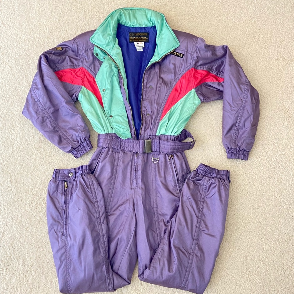DESCENTE Vintage Womens Ski Snowsuit / Jumpsuit, Size 12